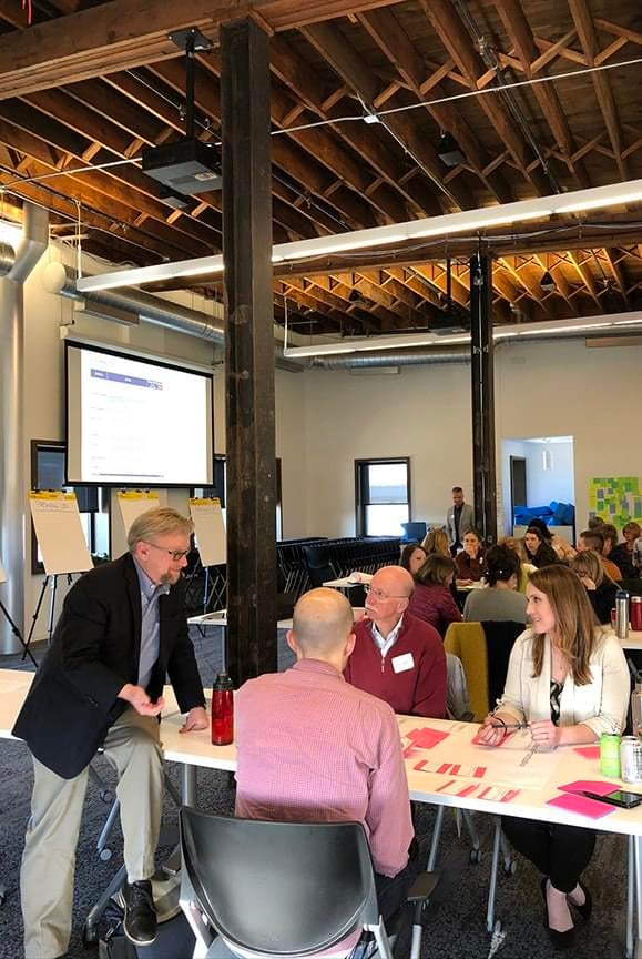 Clients in an architectural design workshop