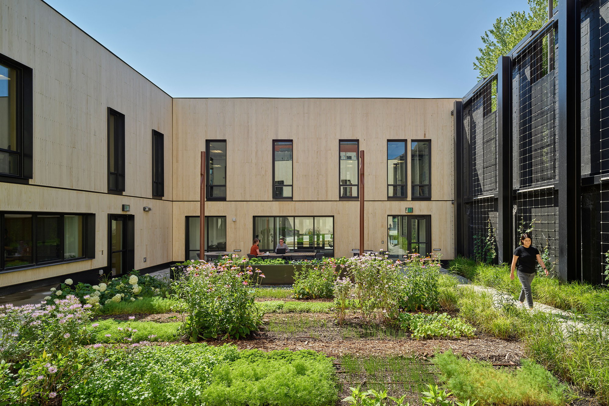 courtyard space of a Neumann Monson designed building