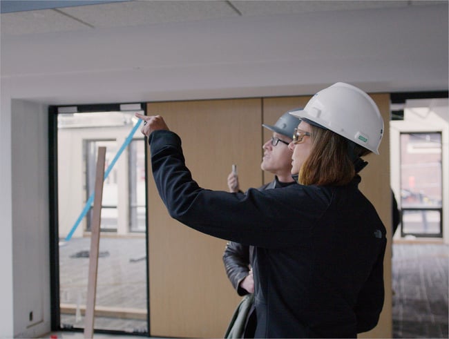 architect and contractor creating a punch list