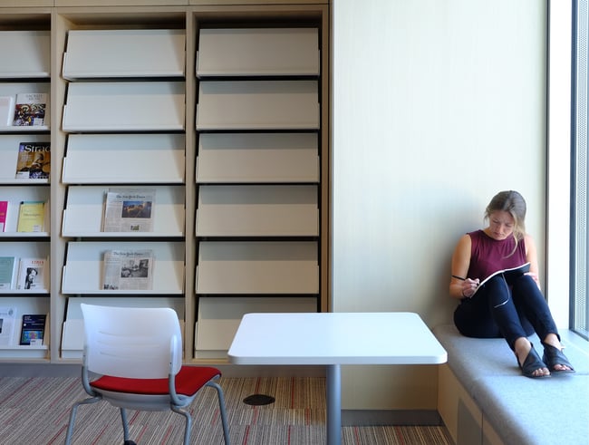 reading nook in a student study area