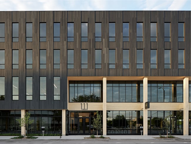 exterior of a building with wood cladding