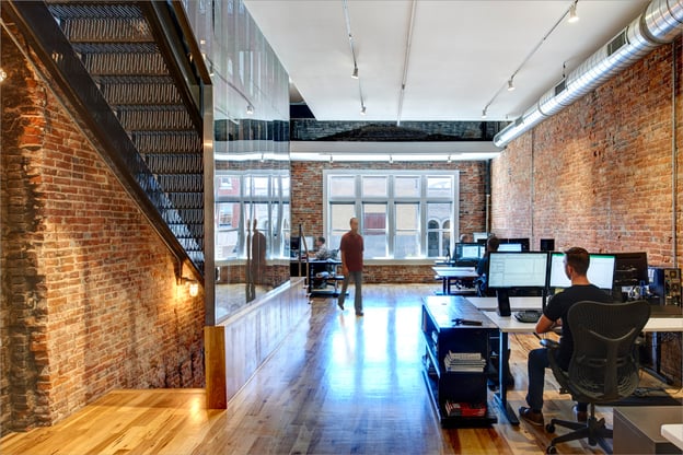 moveable workstations in an office