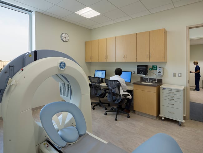 plastic laminate cabinets in a hospital