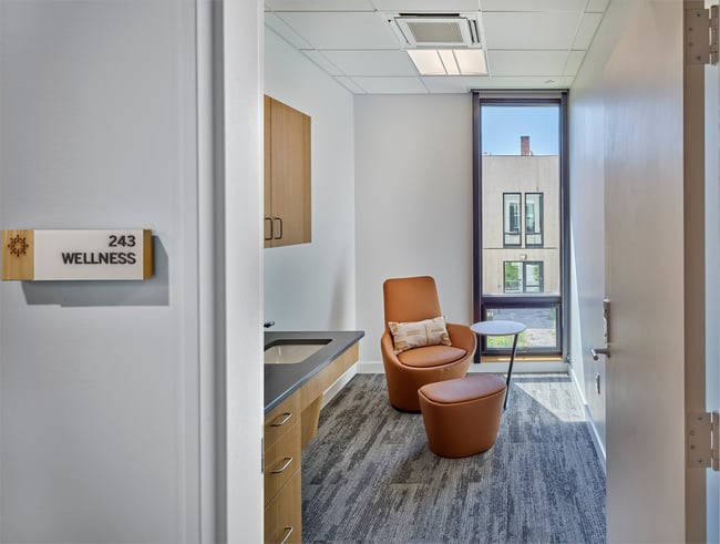 interior of a wellness room at the Stanley Center