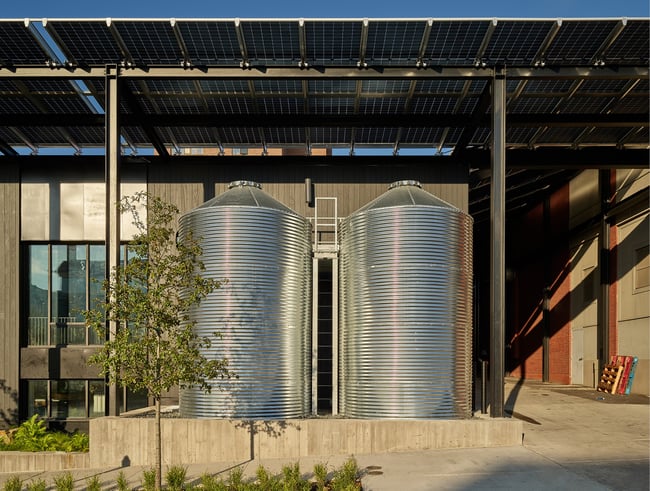 water cisterns outside the Stanley Center