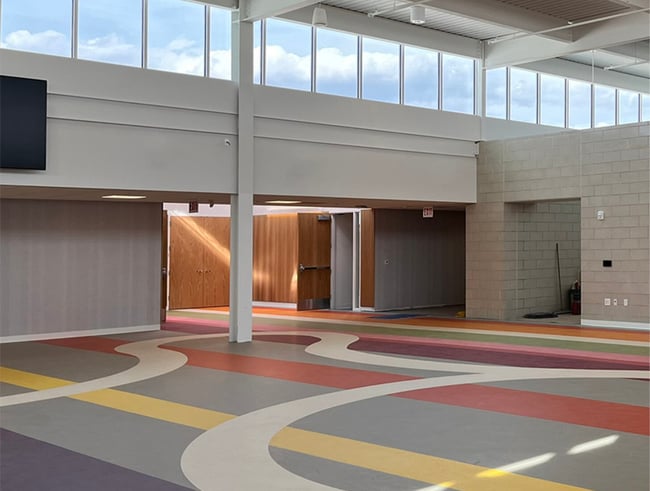 linoleum flooring in a school