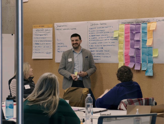 architect in a pre-design planning workshop