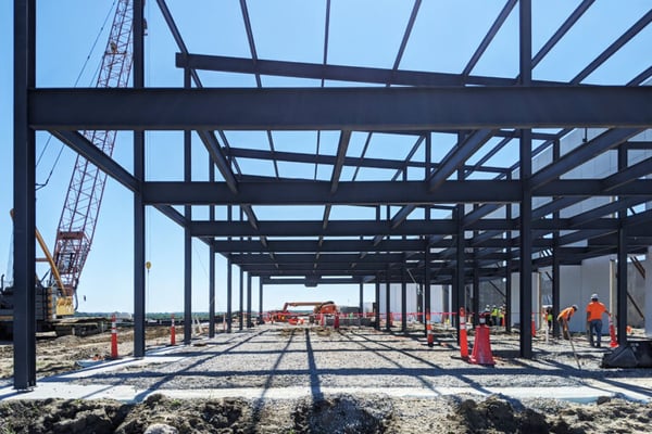 structural beams on a building project