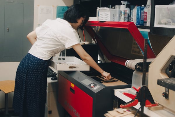 physical model making at a laser cutter