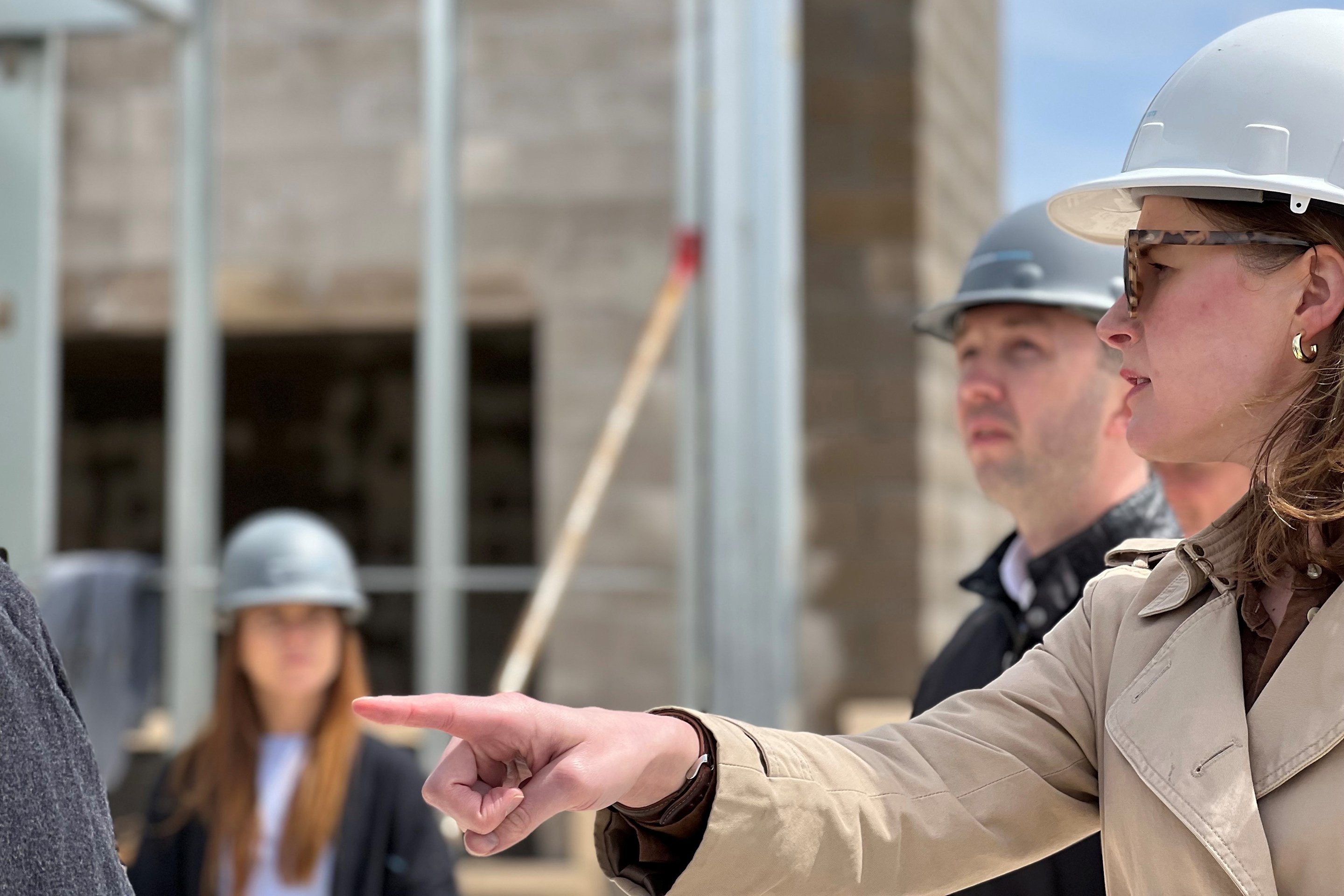 architectural design team at a construction site 
