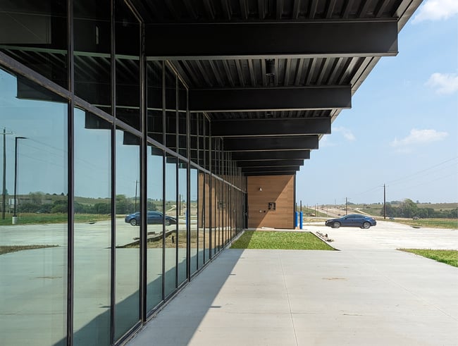 the solar overhang on the southside of the SIMPCO/SRTS facility