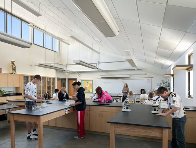 a heating and cooling system at a public school